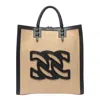 Casadei Beauriva Raffia And Leather Tote Bag In Black