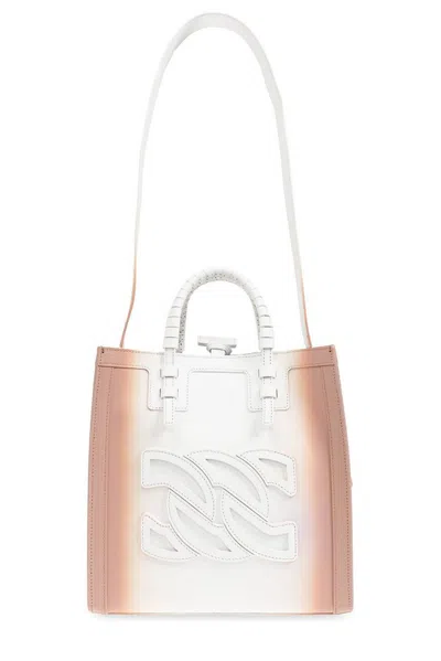 Casadei Mini Beaurivage Tote Bag In White