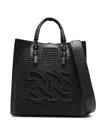 Casadei Beaurivage Raffia Tote Bag In Black