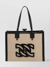 Casadei Canvas And Leather Tote Handbag With Zip Closure