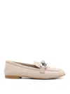 Casadei Chain-detail Loafers In Beige