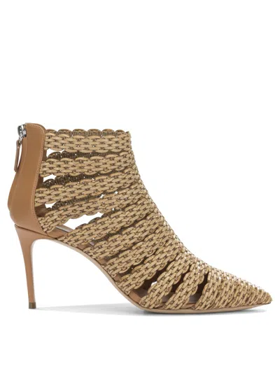 Casadei Beige Leather Boots In Neutral