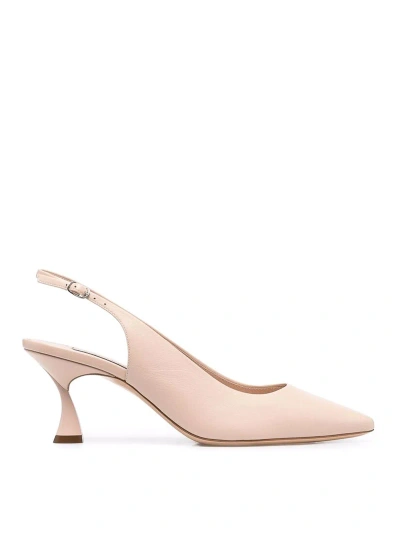 Casadei Slingback Leather Pumps In Beige