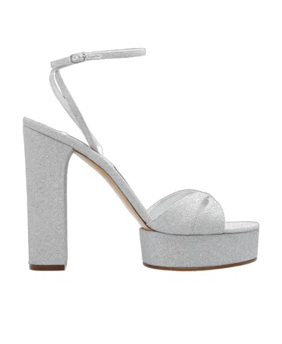 Casadei Betty Citylight 130mm Platform Sandals In Gray