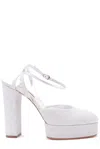 Casadei Betty Citylight Round-toe Platform Pumps In Argento