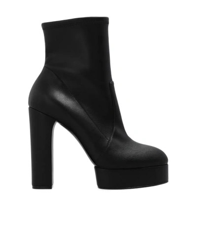 Casadei Betty Leather Boots In Black