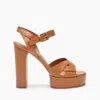 Casadei Betty Leather Platforms Sandals - Woman Platforms Etruria 37 In Etruria