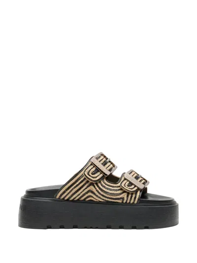 Casadei Birki Platform Sandals In Black