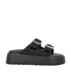 Casadei Birky Ale Flatform Slides In Black