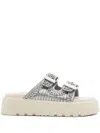 Casadei Birky Ale Platform Slides In Silver
