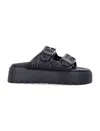 Casadei Black Slip-on Sandals In Black