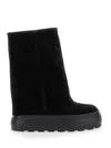 Casadei Black Boots With Turn-up With Platform In Suede Woman