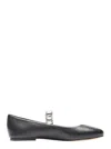 Casadei Crystal-embellished Black Leather Ballerinas In Black