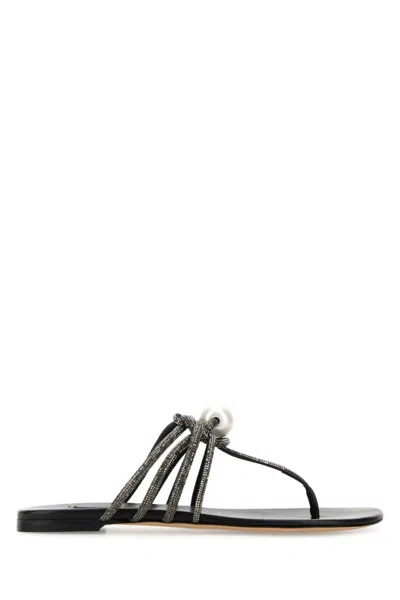 CASADEI BLACK LABUAN SANDALS