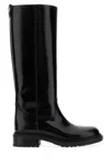 Casadei Leather Knee High Boots With Chunky Sole In Black