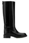 Casadei Leather Knee High Boots With Chunky Sole In Black