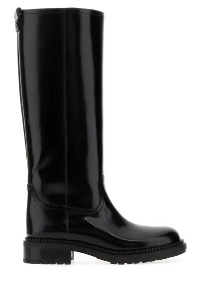 CASADEI CASADEI BLACK LEATHER BOOTS