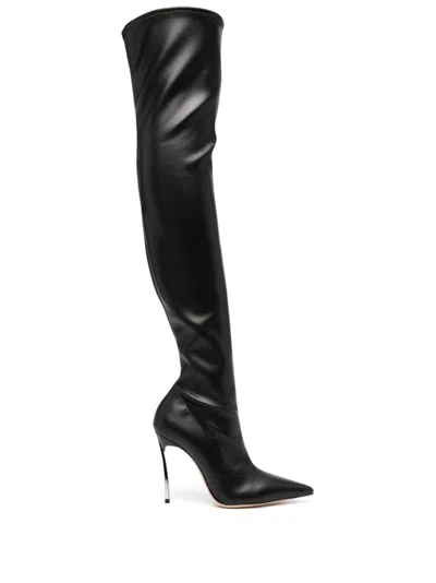 Casadei Black Leather Boots