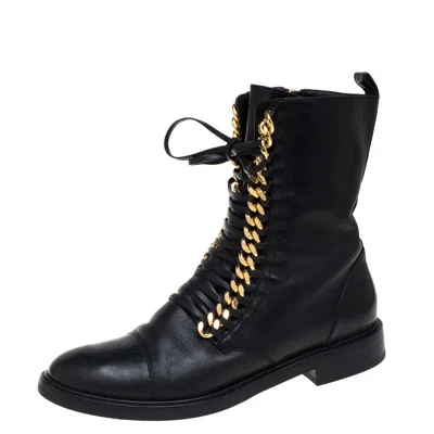 Casadei Black Leather 'city Rock' Ankle Boots