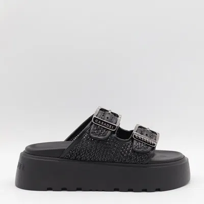 CASADEI CASADEI BLACK LEATHER FLATS