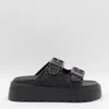 Casadei Black Slip-on Sandals