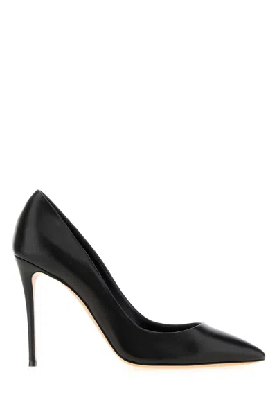 Casadei Black Leather Julia Pumps