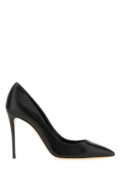 CASADEI CASADEI BLACK LEATHER JULIA PUMPS