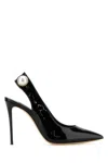 Casadei Black Leather Slingback Pumps