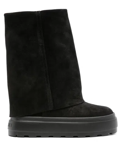 CASADEI BLACK PLATFORM BOOTS