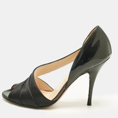 Casadei Black Satin Cut Out D'orsay Pumps