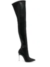 Casadei Blade 100mm Thigh-high Boots In Black