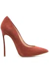 Casadei Blade 120mm Pointed-toe Suede Pumps In Brown