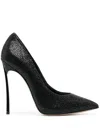 Casadei Blade 120mm Sequin-embellished Pumps In Black