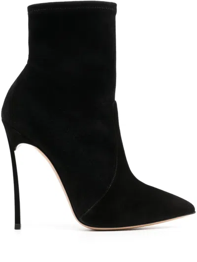 Casadei Blade 125mm Leather Ankle Boots In Black