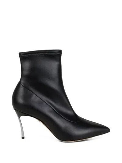 Casadei Blade Ankle Boots In Black