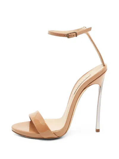 Pre-owned Casadei Blade Ankle-strap Sandals In Neutrals