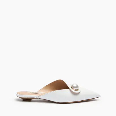 Casadei Blade Leather Ballets In White