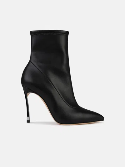 Casadei 'blade' Black Matt Leather Ankle Boots