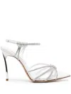 Casadei Blade C+c 100mm Rhinestone-embellished Pumps In White