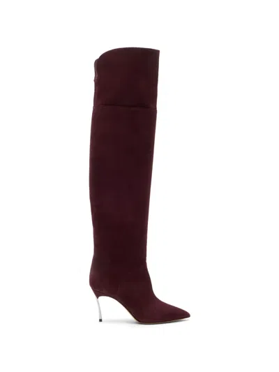 Casadei Blade Corsaro Over-the-knee Boots In Red