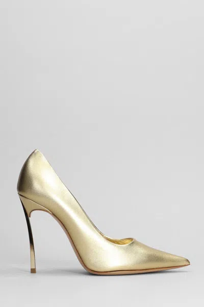 Casadei Blade Flash Pumps In Gold Leather
