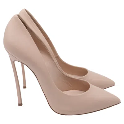 Pre-owned Casadei Blade Heel Pumps In Beige Calfskin Leather