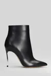 Casadei Blade High Heels Ankle Boots In Black Leather In Black