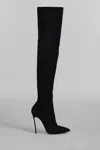 Casadei Blade High Heels Boots In Black Suede In Black