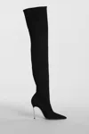 Casadei Blade High Heels Boots In Black Suede In Black