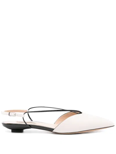 Casadei Blade Kitten Cas2025 Ballet Flats In Ecru