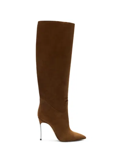 Casadei Blade Knee-high Boots In Brown