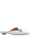 Casadei Blade Pointed Toe Mules In White