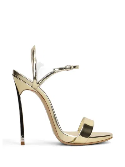 Casadei Blade Metallic Sandals In Gold