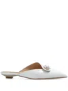 Casadei Blade Pointed Toe Mules In White